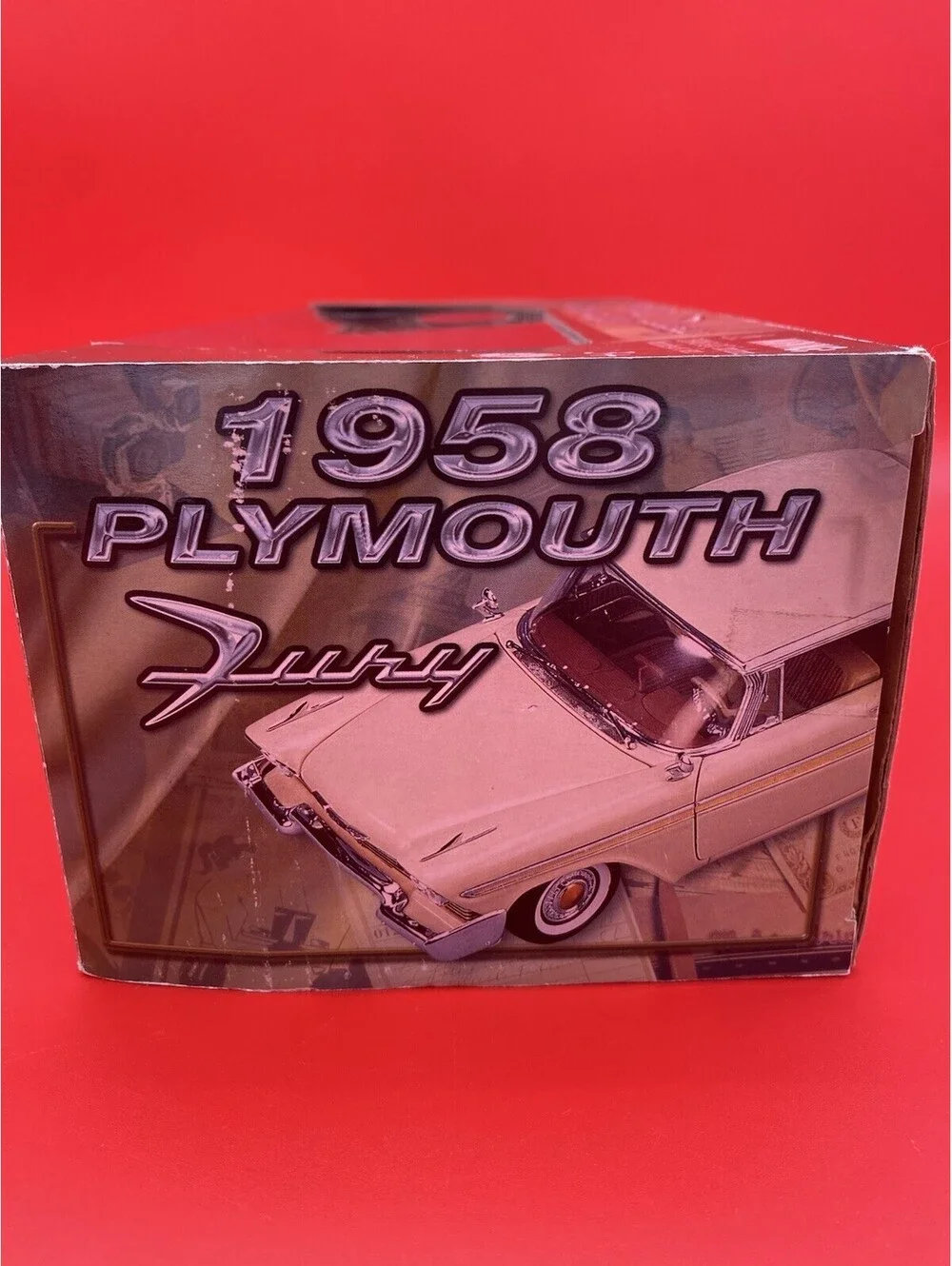 1958 Plymouth Fury Black 1/18 Scale Diecast Model Car - New - 2002 Motor Max NOS